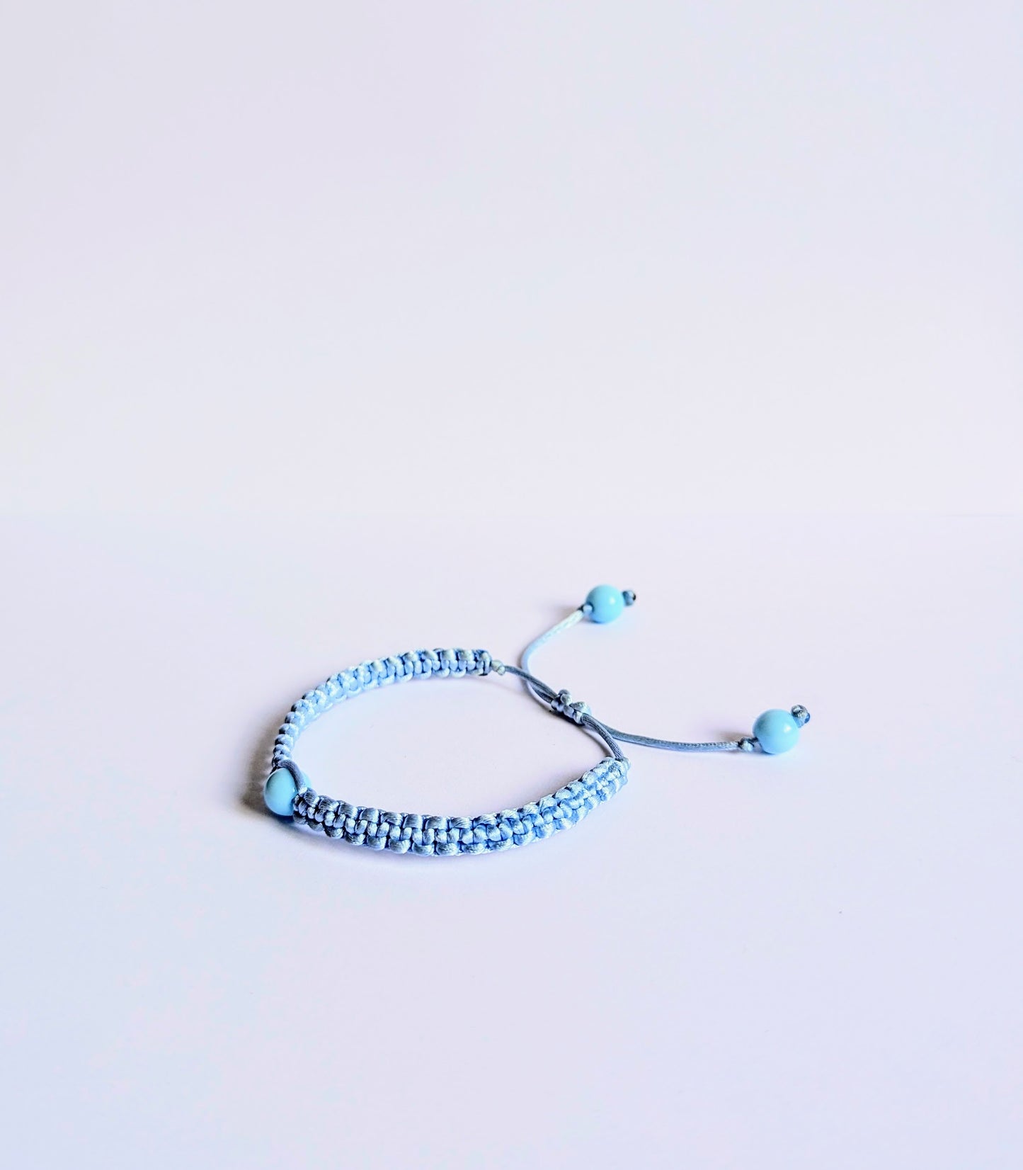 3 Bead Flat Braid Strand Bracelet