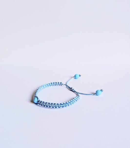 3 Bead Flat Braid Strand Bracelet