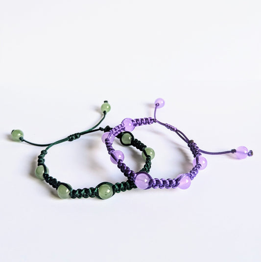 8 Bead flat braid strand bracelet